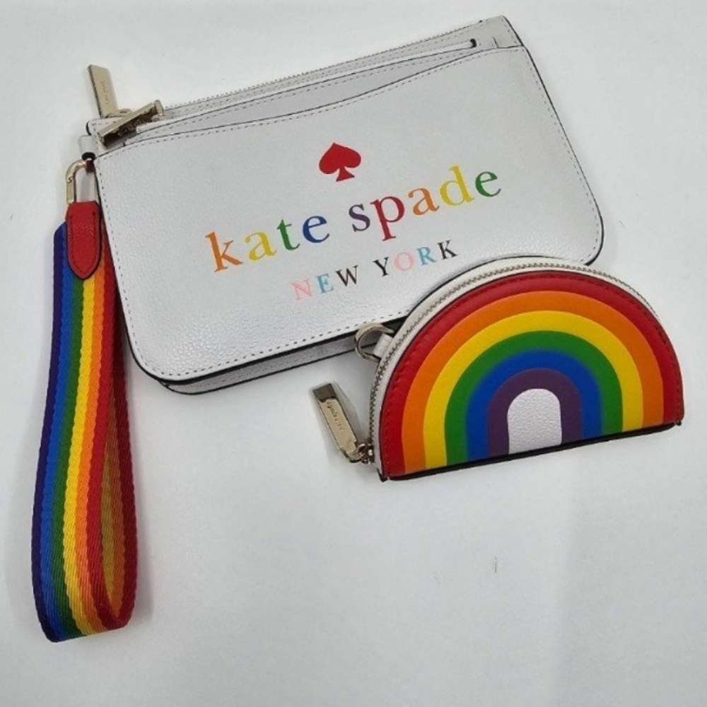 Kate Spade Rainbow Pride Wristlet and Coin Purse